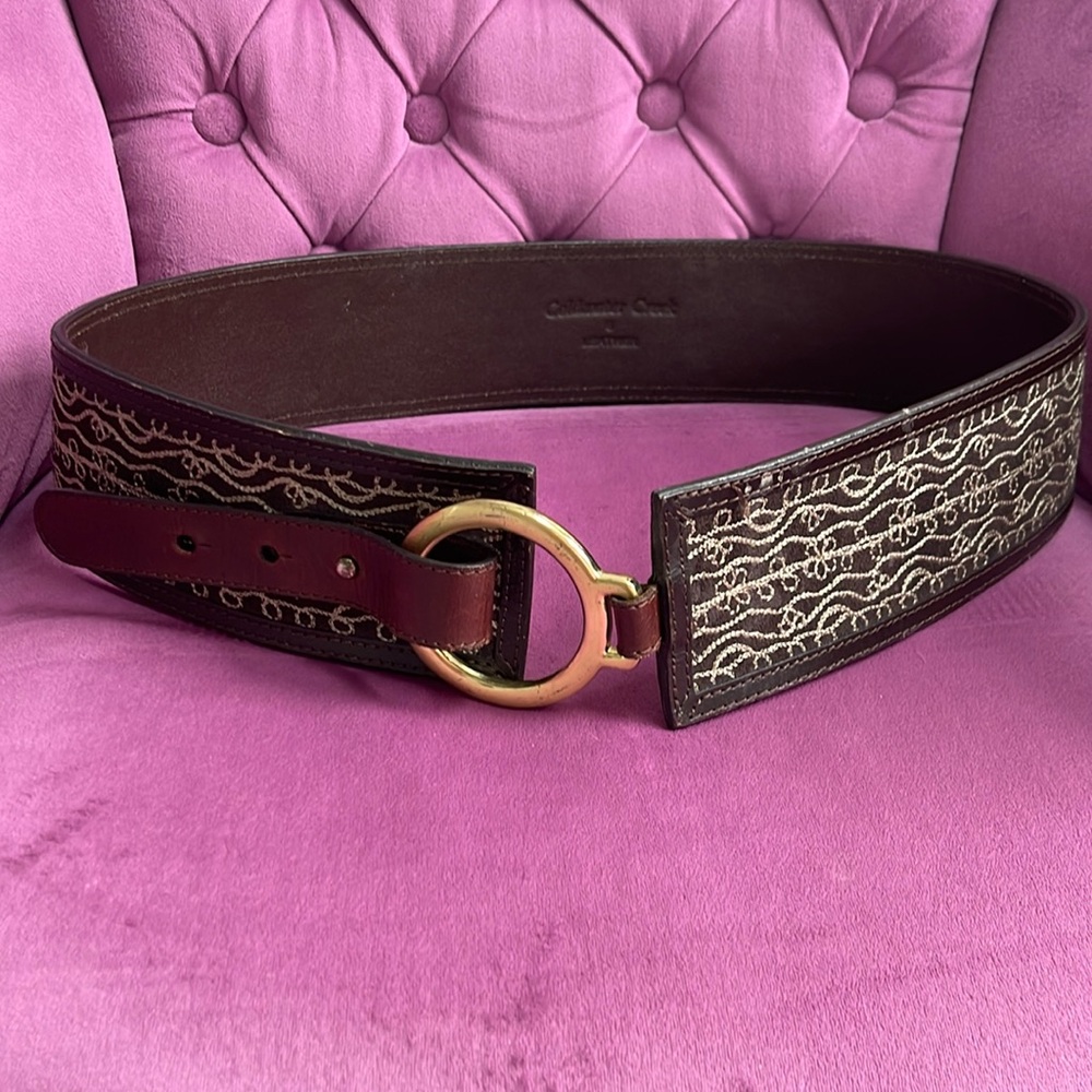 COLDWATER CREEK BROWN LEATHER BELT SZ SALL